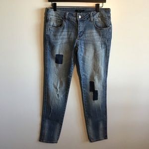 Forever 21 Straight Crop Lightly Distressed Jeans